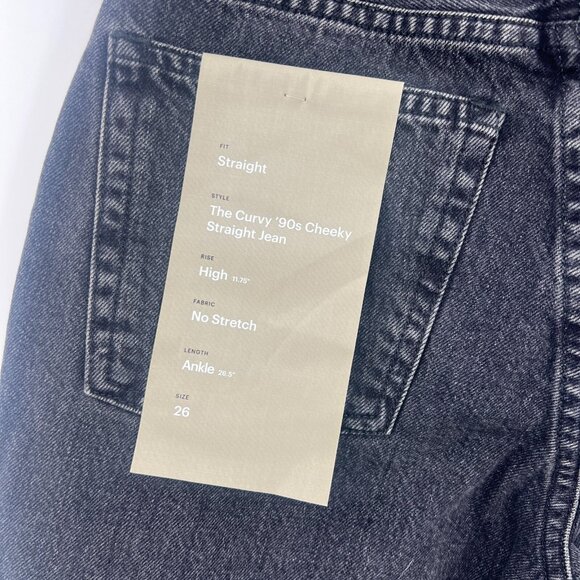NWT Everlane The Curvy 90's Cheeky Straight Jean in Washed Black Womens 26 - Picture 6 of 6